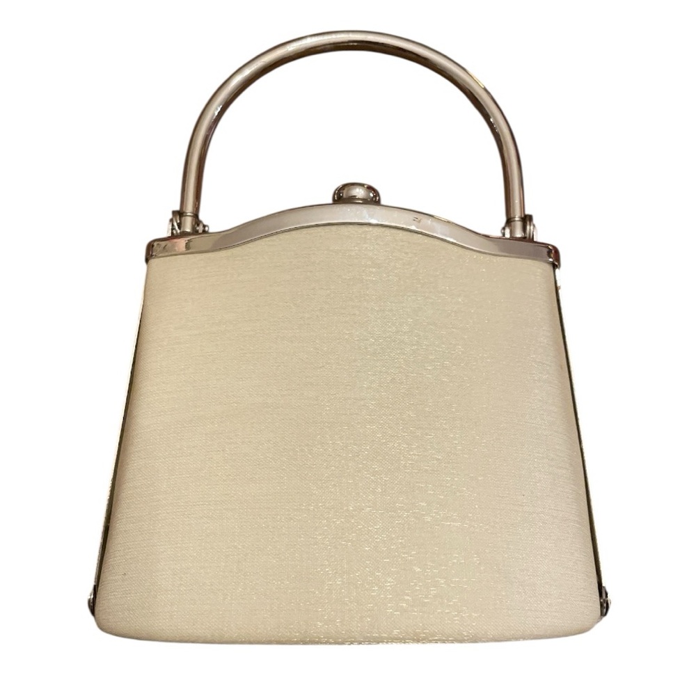 Vintage Sasha Elegant Iridescent Cream Small Frame Mini Handbag EUC